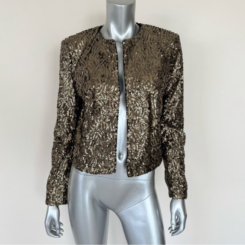 NWT! The Kooples Gold Blazer with Metallic Finish, Size 2